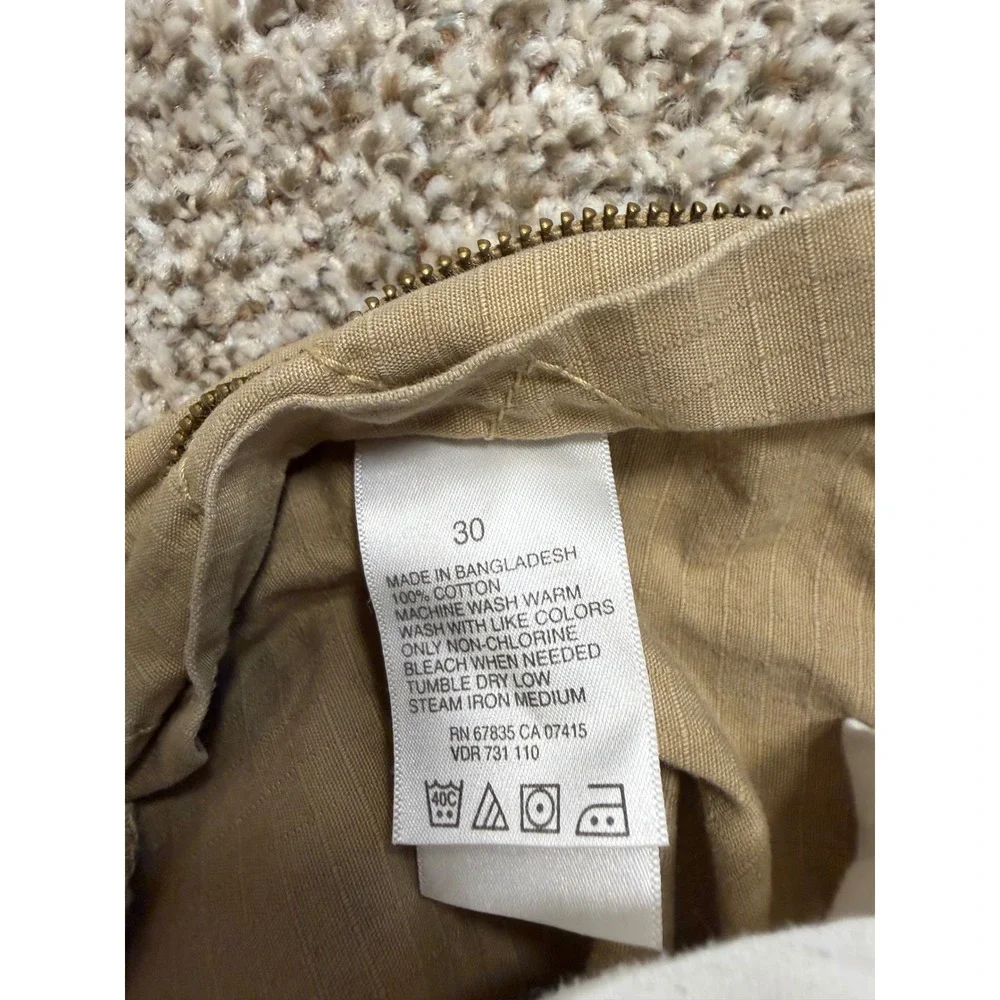 Nautica Jeans Co Mens Khaki Tan Ripstop Cargo Shorts Size 30 Cotton Utility